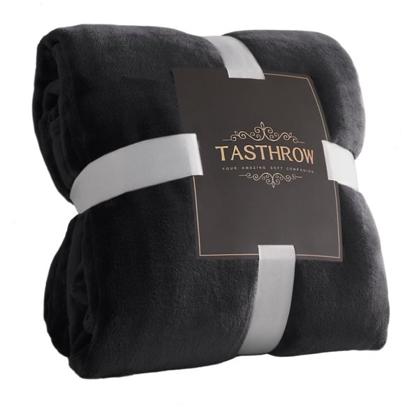 Manta TASTHROW, forro polar de franela, 50 x 70 cm, color negro