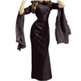 thumbnail image 1 of Pisexur Robes de Cocktail pour Femmes à Manches Longues à Col Rond Robe de Soirée Robe de Fête Mode Robe Moulante Maxi Robe Élégante pour Invitée de Mariage Tunique Plissée Robes de Retour à la Maison, 1 of 7