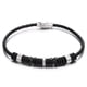 thumbnail image 1 of Pulsera Hombre Cuero Acero Inoxidable Pulsera Trenzada Plata Abalorios Resistentes al Agua y Cierre Acero Inoxidable Grabado Hipoalergénico Idea Regalo para Hombre Cumpleaños Navidad, 1 of 5
