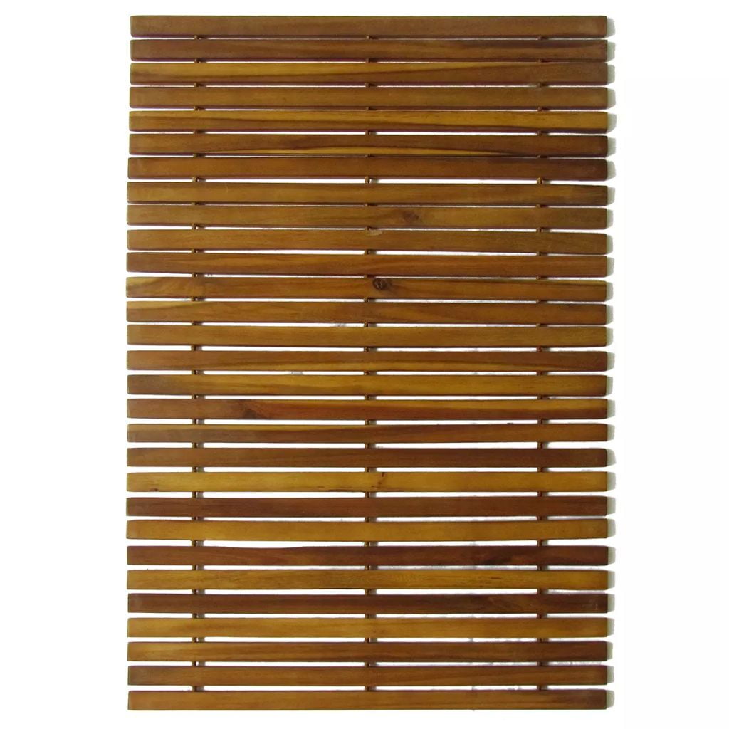 Kepooman Acacia Wood Shower Floor Mat Non for Bathroom, Brown Kepooman Acacia Wood Shower Floor Mat Non for Bathroom, Brown