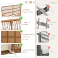 thumbnail image 3 of Bezseller 3 Piece Rattan Patio Set with L-Shaped Sofa & Coffee Table, Beige, 3 of 6