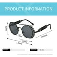 thumbnail image 2 of Round Steampunk Sunglasses for Men Double Spring Leg Glasses Metal Punk Eyewear Uv400, 2 of 7