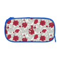 thumbnail image 5 of Uemuo Leaves And Anemone Flowers In Red Grey Printed Pencil Pen Case, Portable Pencil Pouch with Zipper, Compact Stationery Bag Makeup Bag, Pencil Bag for Home Office, 5 of 9