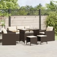 thumbnail image 1 of vidaXL 6 Piece Garden Sofa Set with Cushions Brown Poly Rattan, 1 of 5