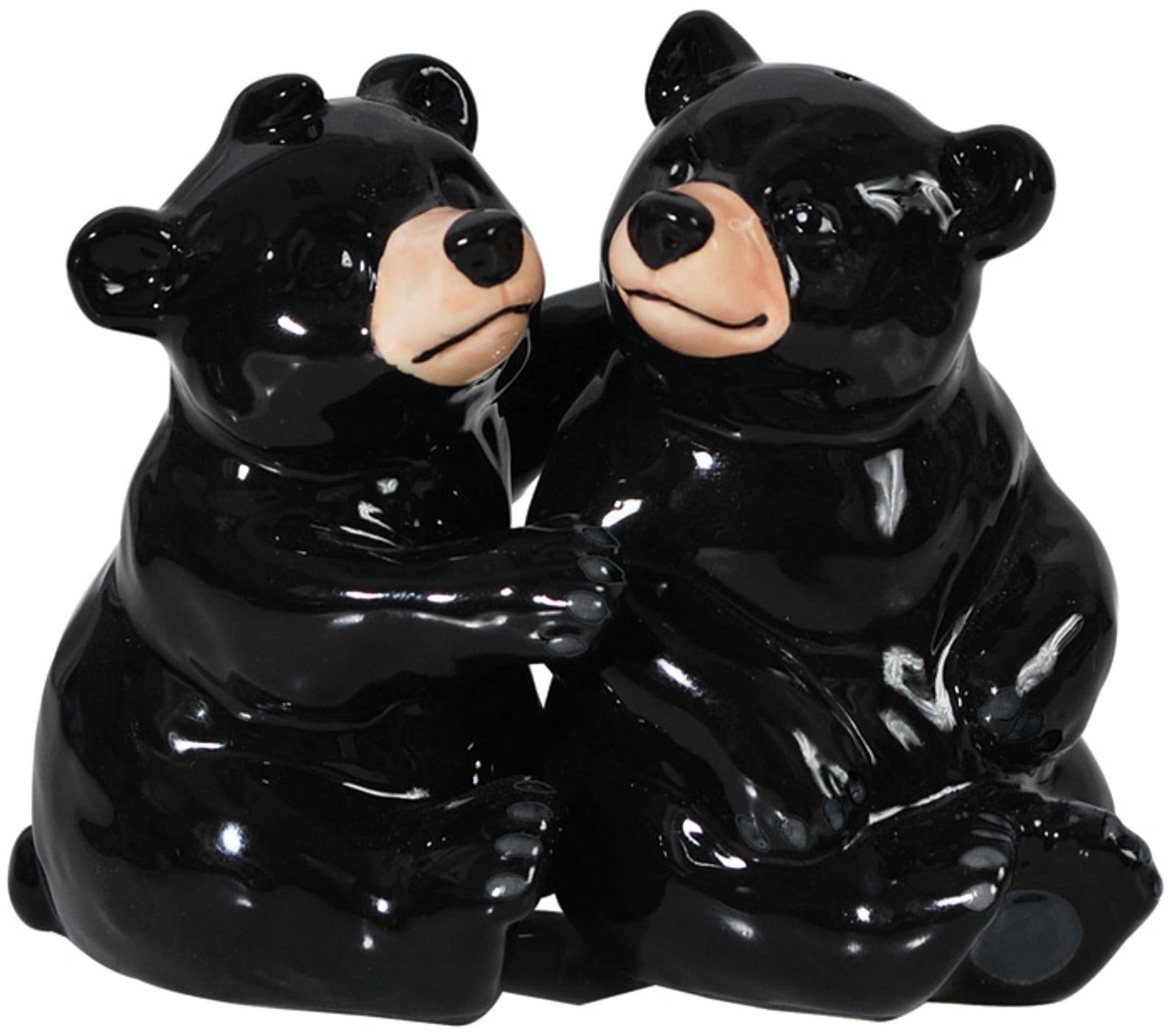 Hugging Black Bears Loving Couple Salt Pepper Shakers Set Westland