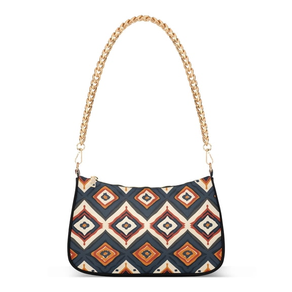 Ryvnso Graffiti Checkered Pattern Womens Chain Shoulder Bag Tote Handbags Clutch Hobo Purse with Zipper for Travel