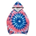 thumbnail image 5 of Uootdi Women's Tie Dye Hoodie Dress Galaxy Print Oversized Long Sleeve Pullover Kangaroo Pocket Casual Fall Festival Streetwear Trendy Loose Fit Top Hot Pink Women Tops, 5 of 5