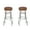 Weathered Brown, variant on BizChair 2 Pack Double Ring Chrome Barstool with Red Seat