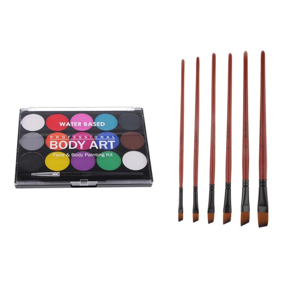 15 colores, pinceles de pintura para el cuerpo y , dibujo artístico, maquilje elegante, suministro de escenario para Soledad Pigmentos de paleta de pintura facial
