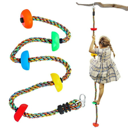 BRIZI LIVING 6.56 ft Colorful Climbing Rope for Kids with Platforms