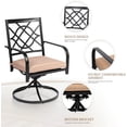 thumbnail image 6 of SUNCROWN Patio Swivel Chairs Outdoor Dining Rocker Chair, Metal Bistro Furniture Chair Set with Cushion for Garden Backyard Balcony, Set of 4   for Backyard, Lawn, Garden, 6 of 8
