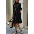 thumbnail image 3 of Chouyatou Women's Spring Summer Button-Down Shirt Dress Loose A-Line Midi Shift Tunic Dress, 3 of 4