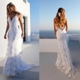thumbnail image 1 of Vestido sexy escote en V vestido de tirantes blanco vestido ceremonial vestido de novia, 1 of 5