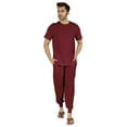 thumbnail image 5 of Inkmeso Solid Nightwear For Mens 2 Piece Sleepwear T-shirt And Pants Pajama Set Short Sleeve Pjs Loungewear Set, 5 of 8