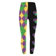 thumbnail image 4 of BiZtdJrK Lightning Sale Workout Leggings for Women2025 Carnival Outfits Mardi Gras Funny Mask Graphic Print Stretchy Tights Gym Casual High Waist Yoga Pants Multicolor M, 4 of 5