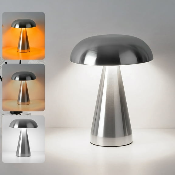 LOFTER-PRO Portable LED Table Lamp, Cordless Metal Desk Lamp, 3-Color Touch Control Rechargeable Lamp, 3-Levels Brightness Room Decor Desk Lamp, Bedside Lamp, Dining Room Lamp
