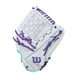 thumbnail image 4 of Wilson 2026 A500 Siren 12"" Guante de softbol de lanzamiento rápido para infield/lanzador - Tiro a la derecha Blanco/Espuma de mar/Púrpura, 4 of 8