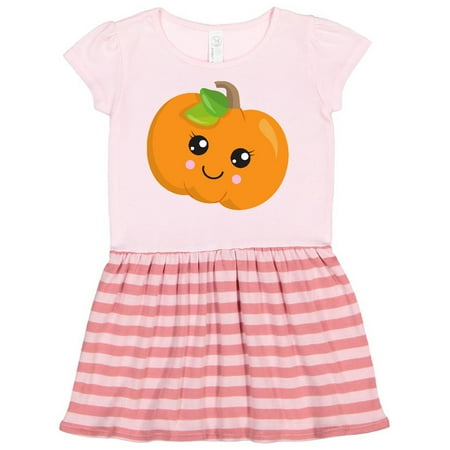 

Inktastic Smiling Pumpkin Orange Pumpkin Halloween Gift Toddler Girl Dress