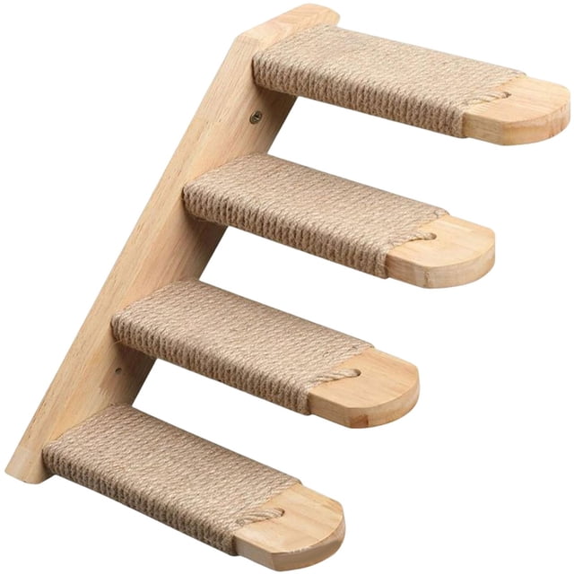 Escalera para gatos montada en la pared Muebles de pared para interiores Percha para ahorrar espacio Estantes para escalar gatos para jugar, escalar, 4 peldaños 40x22x6cm Sunnimix Hamaca para gatos