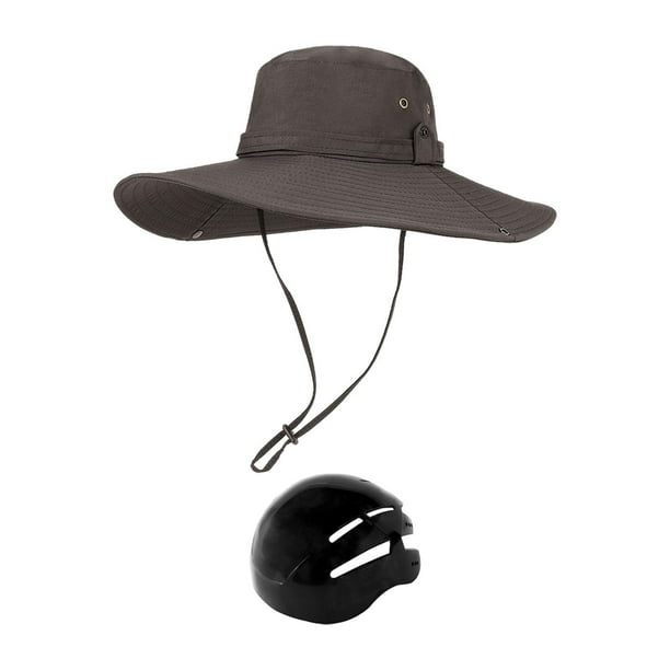 Gorra de pescador Salvador con caparazón duro sombrero de playa con correa para la barbilla protección solar Verde oscuro
