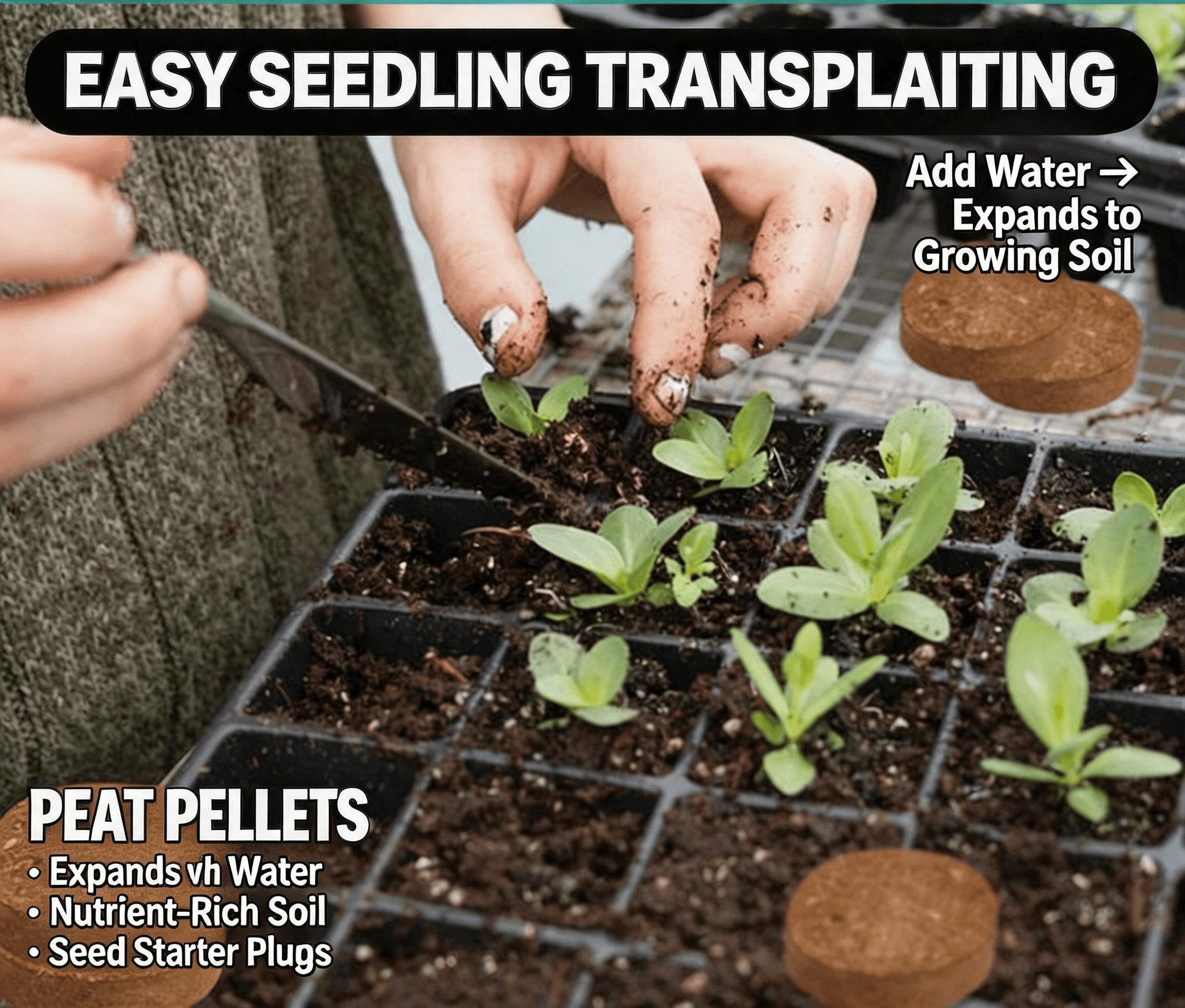 Seed Starter Tray Kit, 6-Piece Humidity Controlled Trays and 90 Eco-Friendly Coco Coir Pellets, Seedling Germination Station with Dome for Indoor Garden and Vegetables