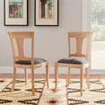 thumbnail image 2 of Linon Jared Set of Two Side Chairs Grey Padded Seats Frame in Natural Beechwood, 2 of 17