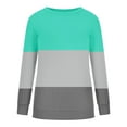 thumbnail image 4 of gbyLJF Women Plus Size Sweatshirts Long Sleeve Crew Neck Casual Oversized Pullover Comfy Loose Tunic Tops Shirts A01_Mint Green M, 4 of 5