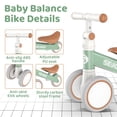 thumbnail image 4 of Sejoy Baby Balance Bike for 1-2 Year Old, No Pedal Toddler Bicycle 12-24 Months,3-Wheel First Bike Gift for Boys & Girls,Stable Infant Walker Ride-On Bicycle,Green, 4 of 8