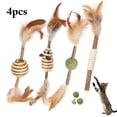 thumbnail image 2 of Silvervine Stick Toy Cute: 4PCS Fake Feather Bell Cat Chew Toy Kitten Catnip Toy, 2 of 9