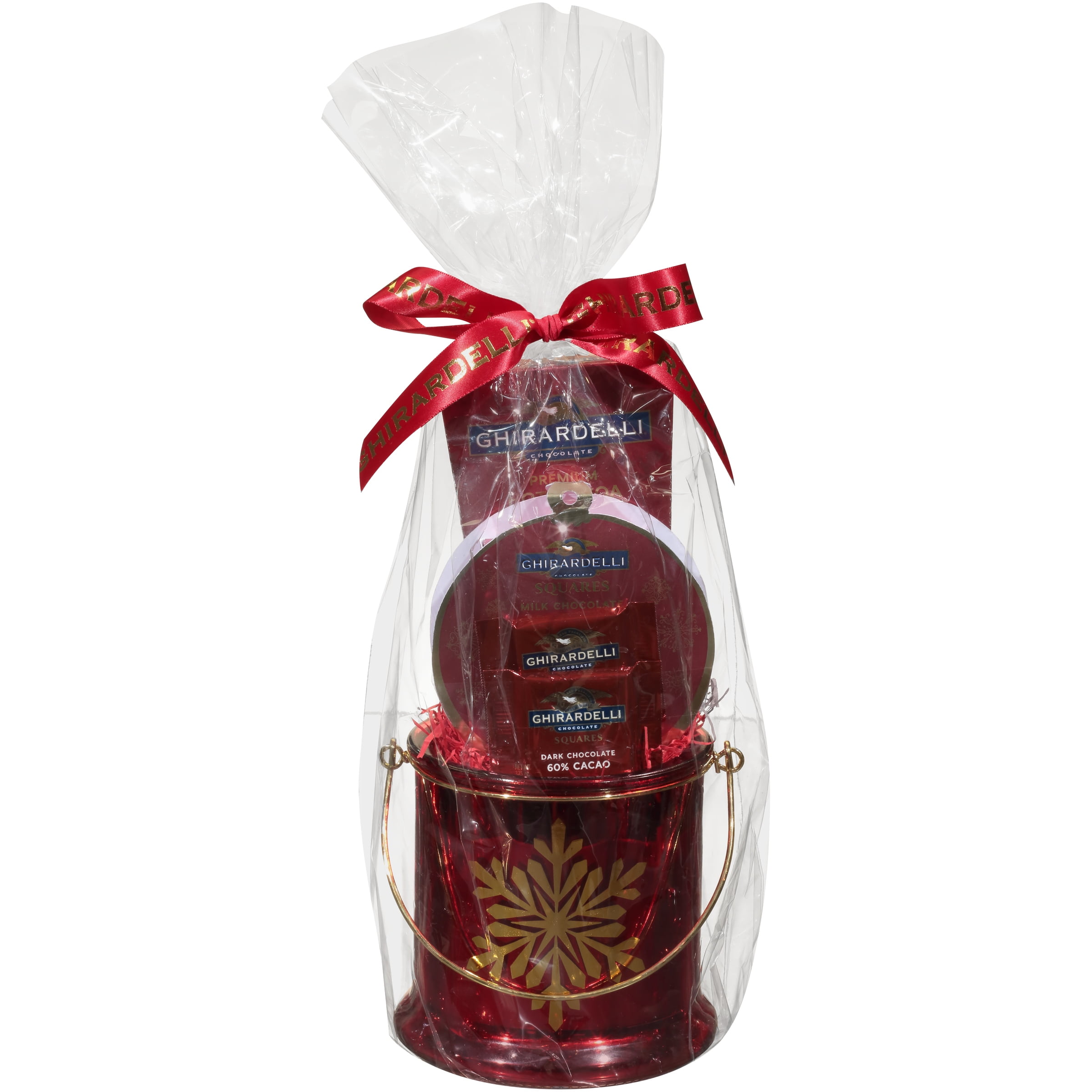 Ghirardelli Glass Lantern Chocolate Squares & Hot Cocoa Gift Set, 3