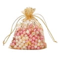 thumbnail image 2 of 100 piezas de bolsas de organza de 9 x 12 cm, bolsas de regalo de boda de oro para joyería Bolsas de organza de regalo de caramelo Bolsas de tela para recuerdos y joyas de boda Ecomeon no, 2 of 6