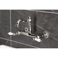 thumbnail image 3 of Kingston Brass KS3256PL Vintage Double-Handle Wall-Mount Bridge Kitchen Faucet, Polished Nickel, 3 of 7