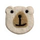 thumbnail image 1 of Cute Bear Wool Felt Coaster Soft Insulated Non-Slip Decorative Drink Coaster for Coffee White One Size, 1 of 4