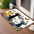 thumbnail image 3 of Cats Butterflies Flowers Non-Slip Door Mat, Flannel & Rubber Bottom, Washable Rug for Living Room, Bedroom, Kitchen, Bathroom, Balcony, Front Door, Outdoor Entry, Pet Mat, Bedside Carpet, 3 of 15