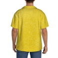 thumbnail image 5 of Xecao offers the Yellow Glitter for Men's Casual Short-sleeved Shirt, a button-up collared shirt with a pocket, perfect for beach vacations and yacht travel in the 4X-Large size., 5 of 7