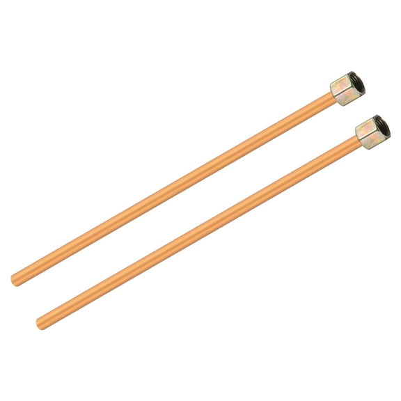 Uxcell 2 Pack Air Compressor Exhaust Tube, 3/8" Thread Dia 8" Length Hex Nut Aluminum Tube Air Tube Compressor Hardware Accessories Replacement Parts(Flat&Flared Mouth)