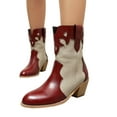 thumbnail image 6 of Mostsola Cowboy Boots for Women Pointed Toe Pull on Heel Denim Western Cowgirl Ankle Boots, 6 of 7