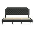 thumbnail image 6 of Curta Upholstered Platform Bed Frame / Clipped Nailhead Trim with Button Tufting / Mattress Foundation / No Box Spring Needed / Easy Assembly, Gray, King, 6 of 7