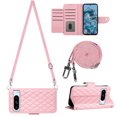 thumbnail image 2 of Crossbody Wallet Case for Google Pixel 8 Pro RFID Blocking Elegant Premium Leather Purse with Credit Card Holder, Shoulder Strap Kickstand Handbag Flip Cover for Google Pixel 8 Pro, Pink, 2 of 8