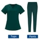 thumbnail image 4 of Conjunto de uniforme de trabajo para mujer, blusa y pantalones, ropa de trabajo cómoda, duradera y suave. Color Verde L, 4 of 9