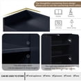 thumbnail image 5 of Modern Sideboard with 4 Doors, Elegant Buffet Cabinet with Shelves, Narrow Long Entryway Table with Metal Legs, for Dining Room, Living Room, Bedroom, Hallway, Black, 5 of 9