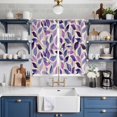 thumbnail image 2 of Spring Purple Leaves Kitchen Curtains Window Panels, Country Botanical Pastoral Leaf Beige Insulated Window Treatment Curtain, Grommet Curtains for Bedroom/Living Room/Bathroom, 2 Piece 42"Wx63"L, 2 of 8