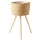 thumbnail image 1 of Maceta de madera tejida con patas, maceta para plantas, cesta de madera para flores, 1 of 7