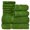 Green, variant on Luxury Hotel & Spa Quality, Quick Dry 100% Turkish Cotton, 700 GSM, Eco Friendly Towel, Bathroom and Kitchen Dobby Border Towels, 2-Bath Towel, 2-Hand Towel, 6-Washcloth (Bundle Set of 10, Moss)