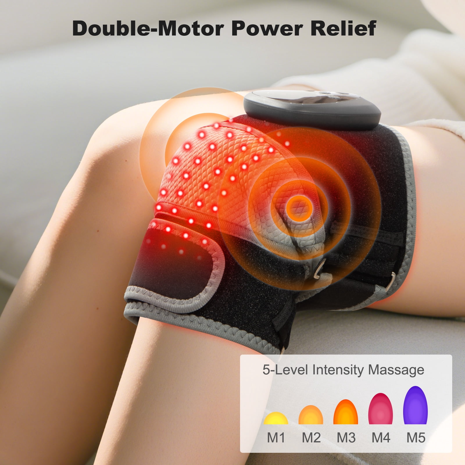 HONGJING Knee Massager with Heat, 2-in-1 Heating Pad with Massager for Knee Shoulder