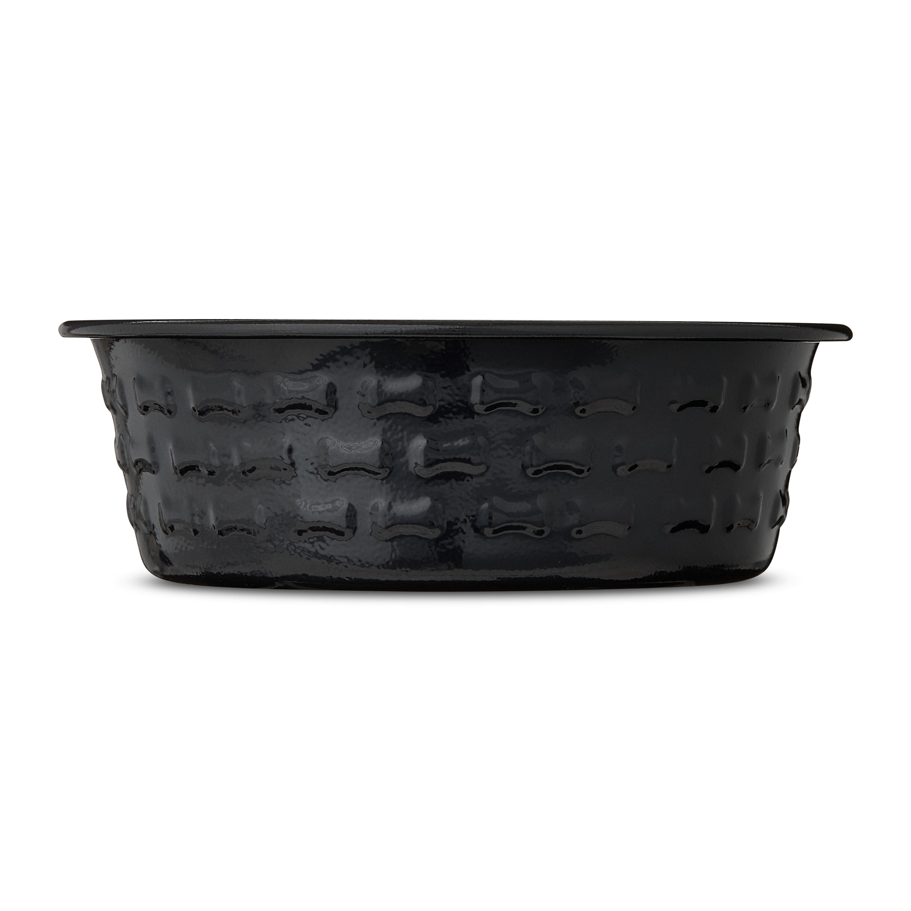 Vibrant Life Small Stainless Steel Embossed Dog Bowl, Black Bones