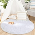 thumbnail image 2 of YJ.GWL Round Fluffy Area Rugs Fluffy Carpet Plush Rug for Living Room Bedroom Circular Fuzzy Mat, 6x6 Ft, White, 2 of 6