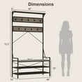 thumbnail image 3 of Costway Coat Rack 4-In-1 Hall Tree with 11 Hanging Hooks, Shoe Bench, 2-Tier Shoe Rack Gray, 3 of 10