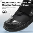 thumbnail image 2 of SPIEZ® Unisex Waterproof Work Shoes,Non Slip Lightweight Work Sneakers,Easy Clean Slip On Food Service Shoes for Waiter|Nurse|Chef-Black,Size 12.5 Women/11 Men, 2 of 11