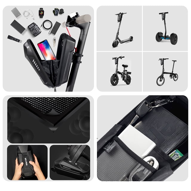 WILD MAN - Bolsa rígida a prueba de lluvia para patinete eléctrico bolsa para colgar para M365 Pro JShteea Accesorios para bicicletas